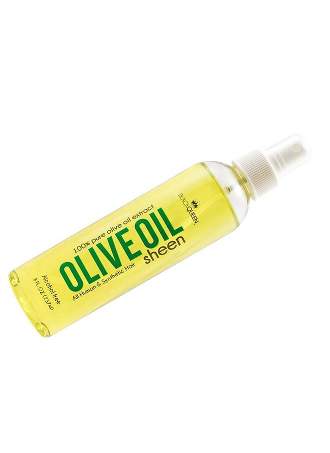 Black Queen Olive Oil Sheen Spray for Locs, Dreadlocks, Twists, Braids, Cornrows, 4C Hair - Moisturizing, Refreshing - 2 oz- Made in the USA (Pack of 1)