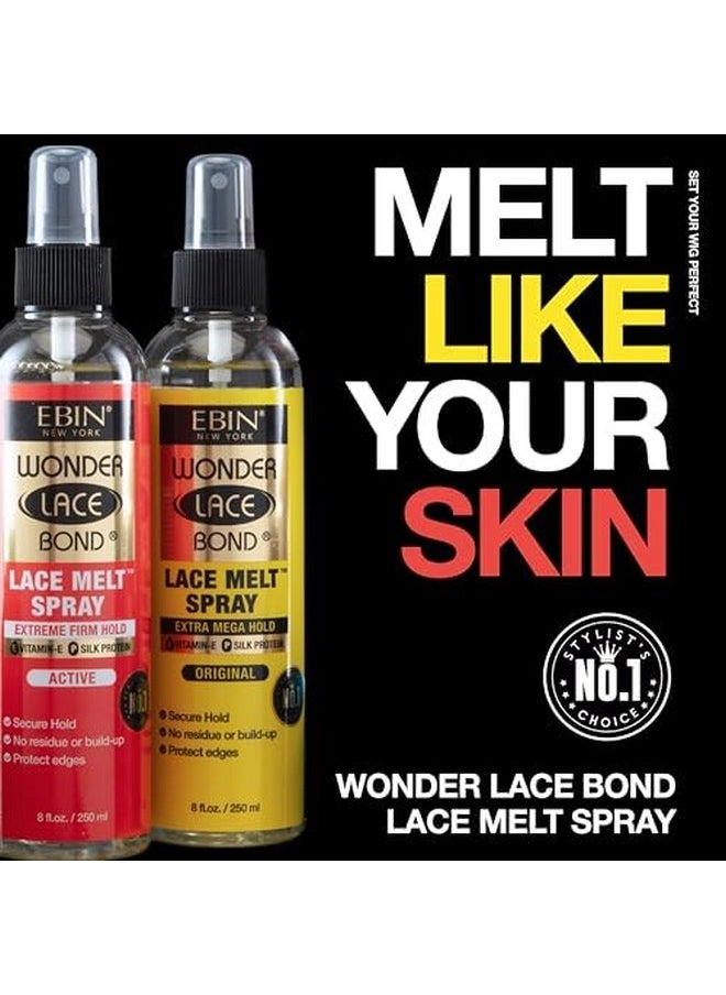 EBIN NEW YORK Wonder Lace Bond Lace Melt Spray - Extreme Firm Hold (Supreme) | Flawless,Natural, and Seamleass finish, No Reside, Long Lasting Formula with Protecting Edges, Perfect for wigs