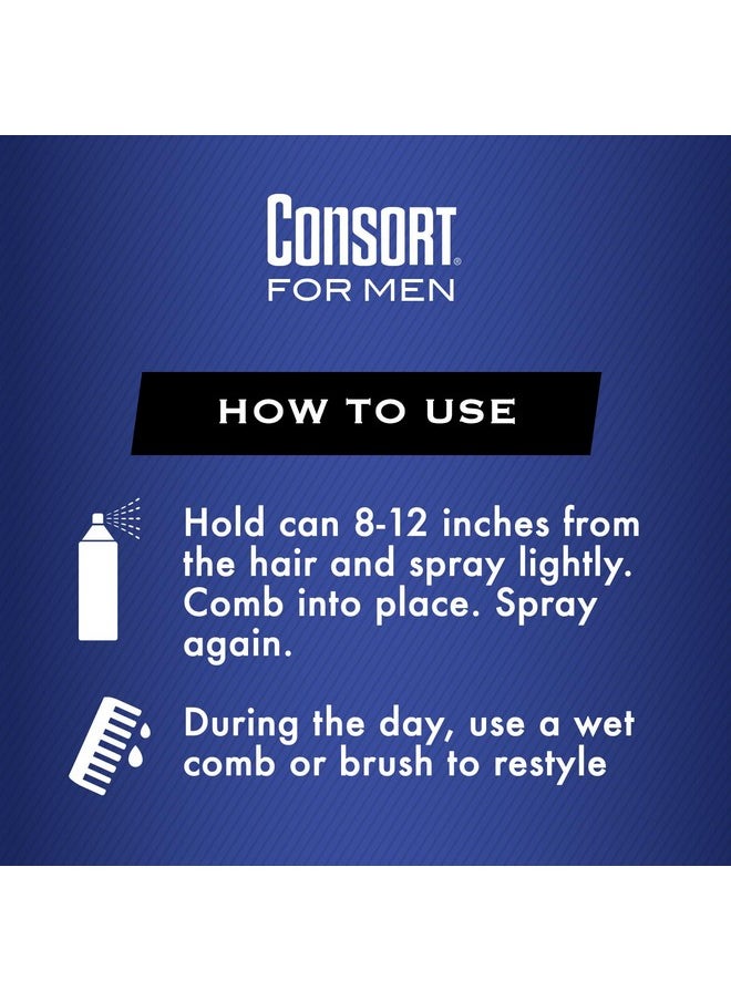 Consort Extra Hold Unscented Aerosol Hair Spray for Men, 8.3 oz - The Ultimate Mens Hairspray for Thin Hair and Mens Grooming Needs, Dry Look Styling