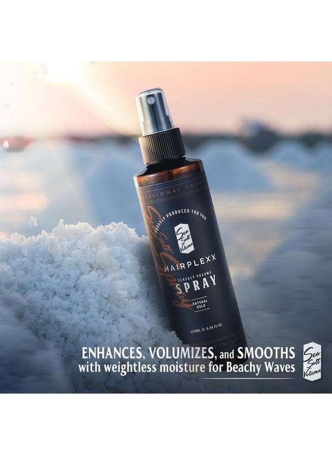 Hairplexx Sea Salt Volume Hair Spray for both Men and Women, Natural Thick and Volumizing Hair Look with Matte Finish and Natural Hold, Paraben Free - 6.76 Fl Oz (Pack of 1)