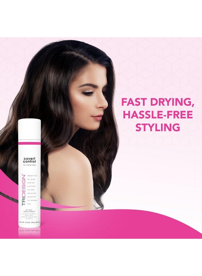 TRI Design Covert Control - Fast-Drying Hairspray for Women and Men, Strong Hold and Hair Setting, Provides Hidden Control, 10.5 Oz