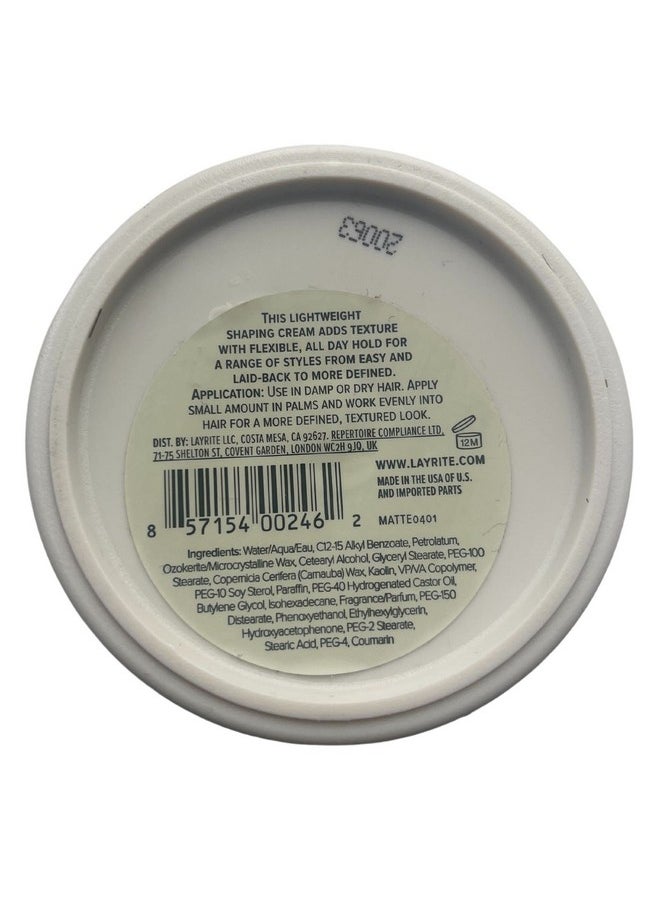 Layrite Natural Matte Cream, Basic, White, Mild Cream Soda, 4.25 Ounce