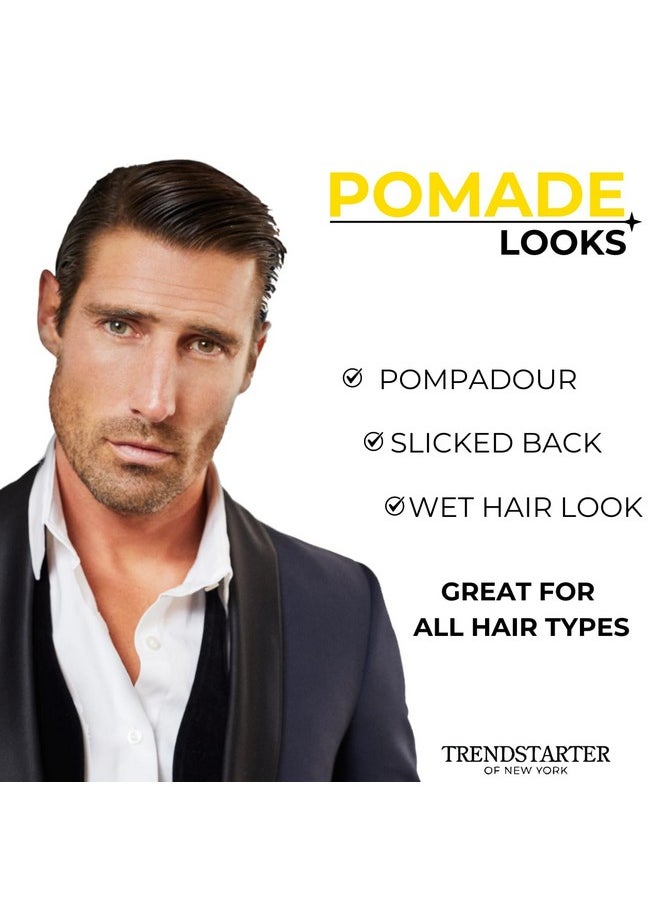TRENDSTARTER - CLASSIC POMADE (4oz) - Light Hold - High Shine - Water-Based Pomade - All-Day Smooth Wet Look Finish - Non-Crispy Formula - Premium Hair Styling Products