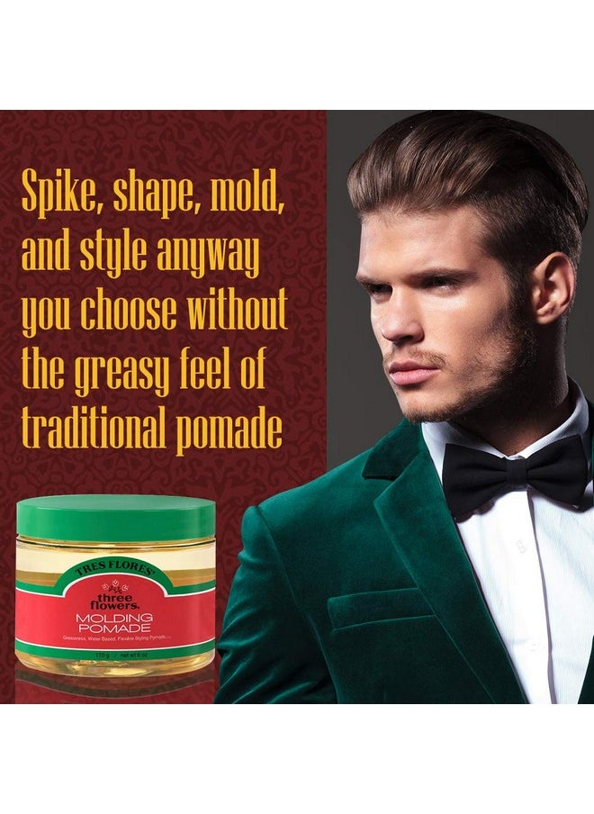 Tres Flores Molding Hair Styling Cream Pomade, For All Hair Types - 6 oz. (2 Pack)