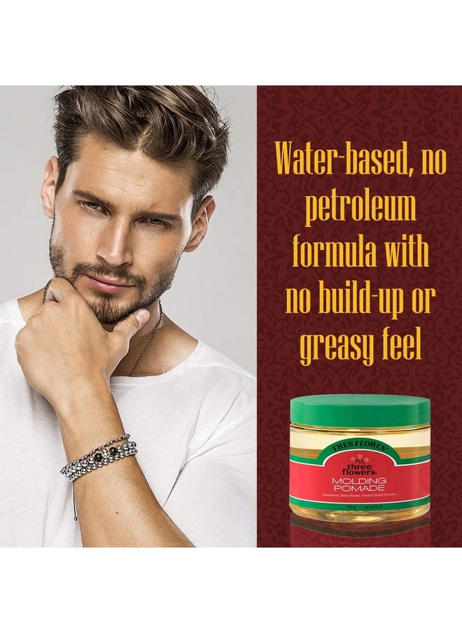 Tres Flores Molding Hair Styling Cream Pomade, For All Hair Types - 6 oz. (2 Pack)