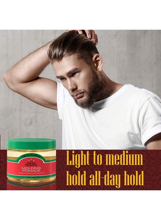 Tres Flores Molding Hair Styling Cream Pomade, For All Hair Types - 6 oz. (2 Pack)