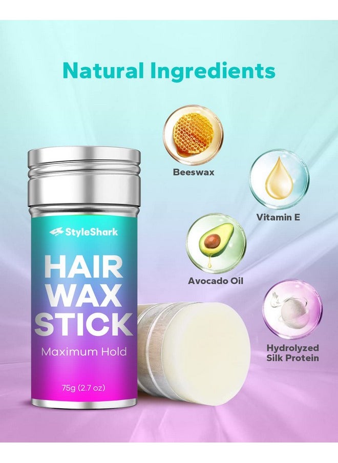 StyleShark Non-Greasy Hair Wax Stick for Styling Flyaways and Frizz - 2.7 oz Wax for Edge Control on Wigs and Hair
