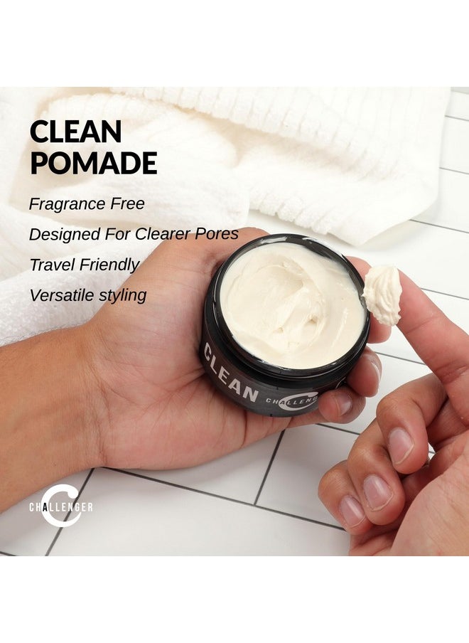 Challenger Fragrance Free Cream Pomade | Non-Comedogenic Styling Product | Unscented Hair Gel | Medium Firm Hold & Clean Ingredients | 3oz
