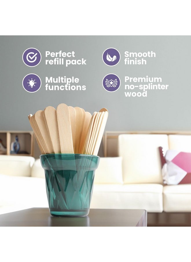 Tress Wellness - Waxing Sticks for Hair Removal - Premium Splinter-Free Wooden Sticks for Waxing, Wax Stick for Body and Face Waxing,150 Wax Sticks