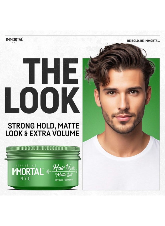 Immortal NYC Matte Look Hair Wax, 1, Provides strong hold, matte finish, natural look, extra volume, all-day control, and washes out easily.