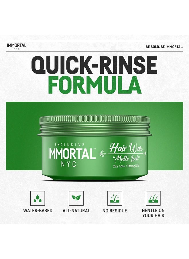 Immortal NYC Matte Look Hair Wax, 1, Provides strong hold, matte finish, natural look, extra volume, all-day control, and washes out easily.