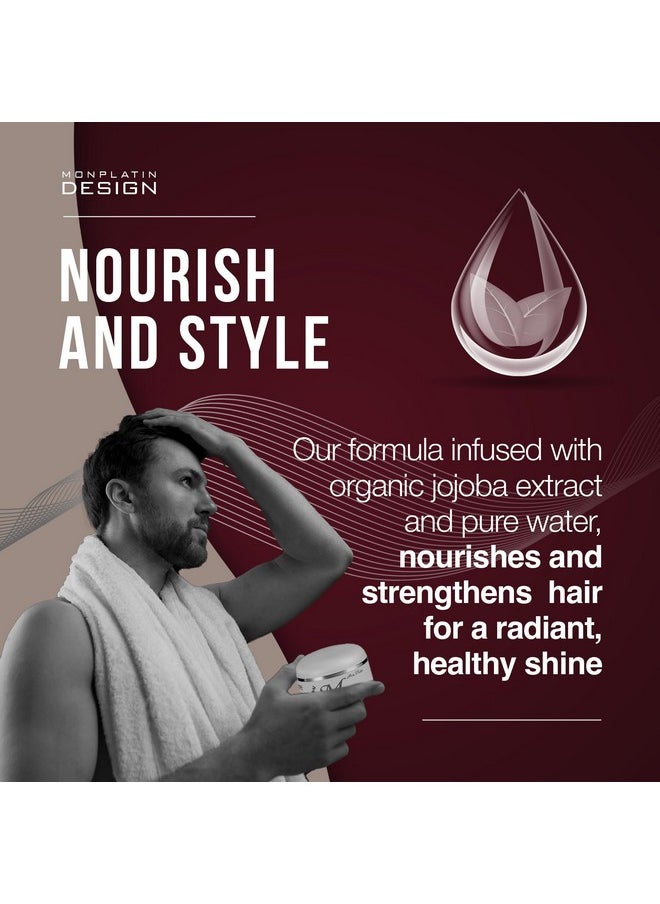 Mon Platin Professional Hair Wax - 150 ml Moisturizing Grooming Wax for Men's Wet and Shiny Look Styling with Jojoba Oil Essence and Pure Water for Scalp Enrichment