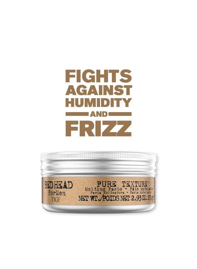 TIGI Bed Head for Men Pure Texture Hair Molding Paste - Use for Texture & Separation - Versatile Cream-to-Paste Fusion - For Men's Hairstyles - Use on Damp & Dry Hair - 2.93 oz (2 Pack)