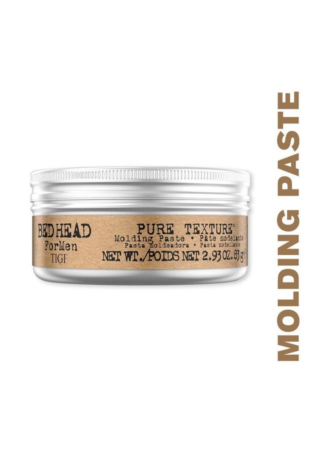 TIGI Bed Head for Men Pure Texture Hair Molding Paste - Use for Texture & Separation - Versatile Cream-to-Paste Fusion - For Men's Hairstyles - Use on Damp & Dry Hair - 2.93 oz (2 Pack)