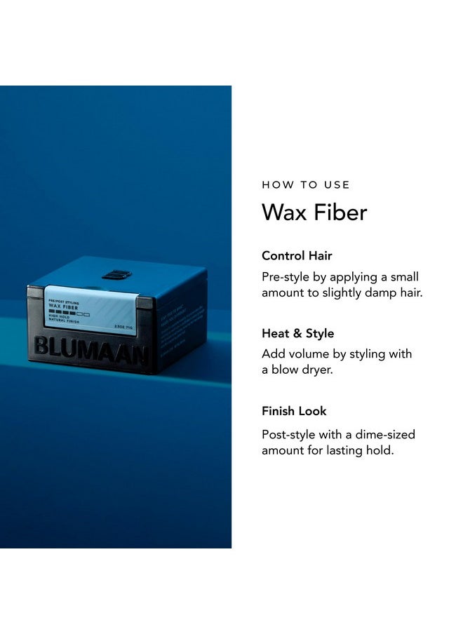 BluMaan Original Styling Meraki - Men's Wax Fiber Hair Styler for All-Day Hold - Adds Volume & Controls Hair - Natural Finish with Heat Protectant - Great For All Hair Types - 2.5 oz (74 ml)