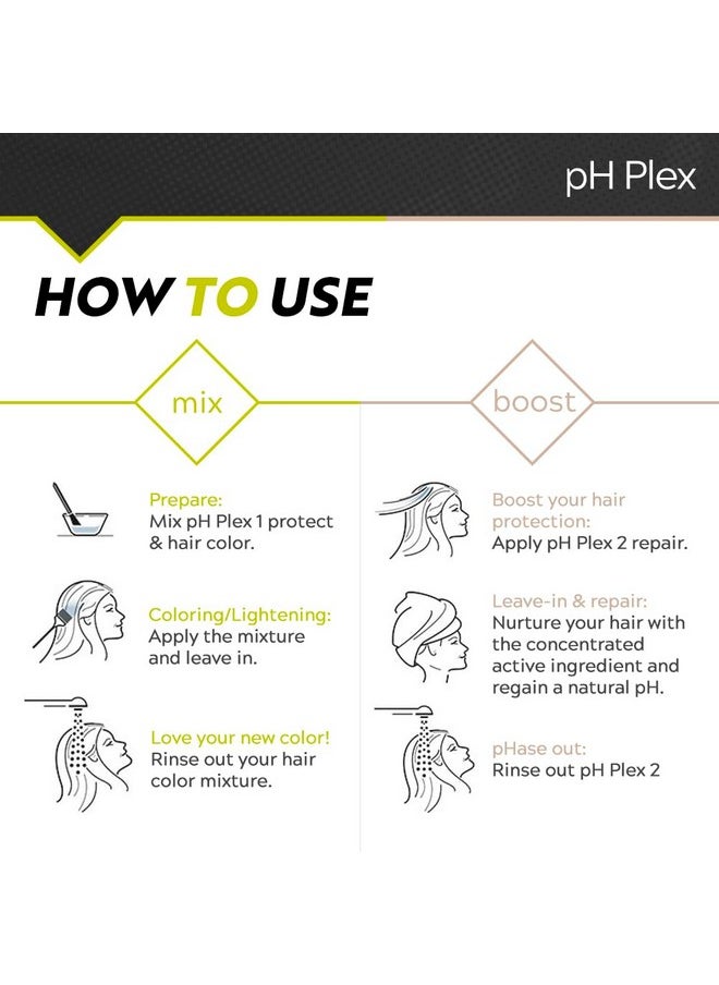 pH Plex Steps 1&2 Protect & Repair Hair Care Treatment - Use with Home Hair Color & Bleach Products - Salon Quality Professional Results at Home - 1 Sachet of Steps 1 & 2