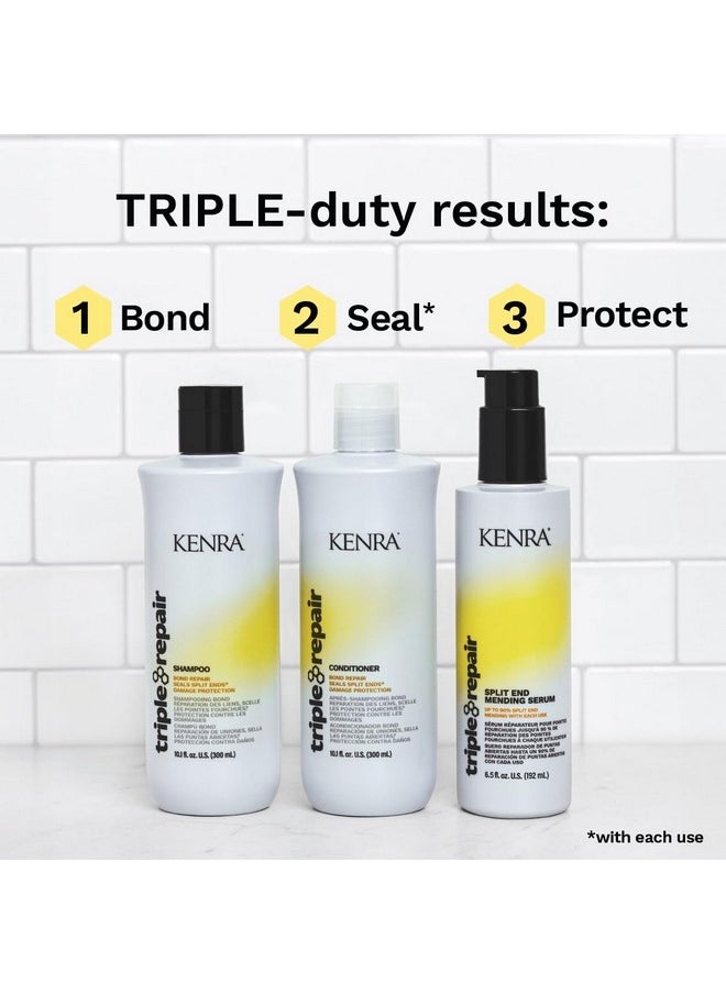 Kenra Triple Repair Split End Mending Serum | Up to 90% Split End Mending with Each Use | Targets & Repairs Weak or Broken Bonds | Split Ends | Damaged Hair | Bond Builder| Sulfate-Free | 6.5 fl. oz.