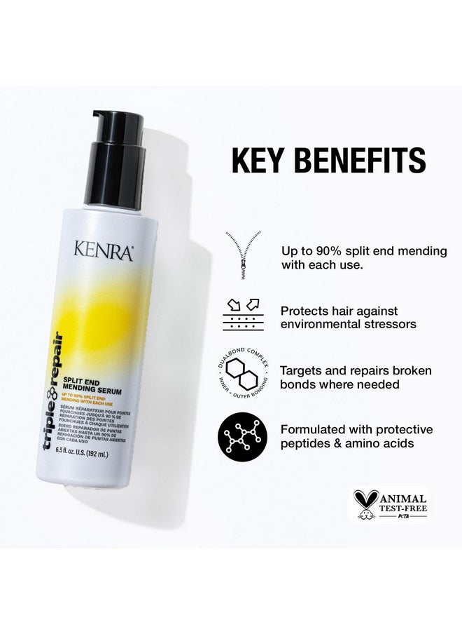 Kenra Triple Repair Split End Mending Serum | Up to 90% Split End Mending with Each Use | Targets & Repairs Weak or Broken Bonds | Split Ends | Damaged Hair | Bond Builder| Sulfate-Free | 6.5 fl. oz.