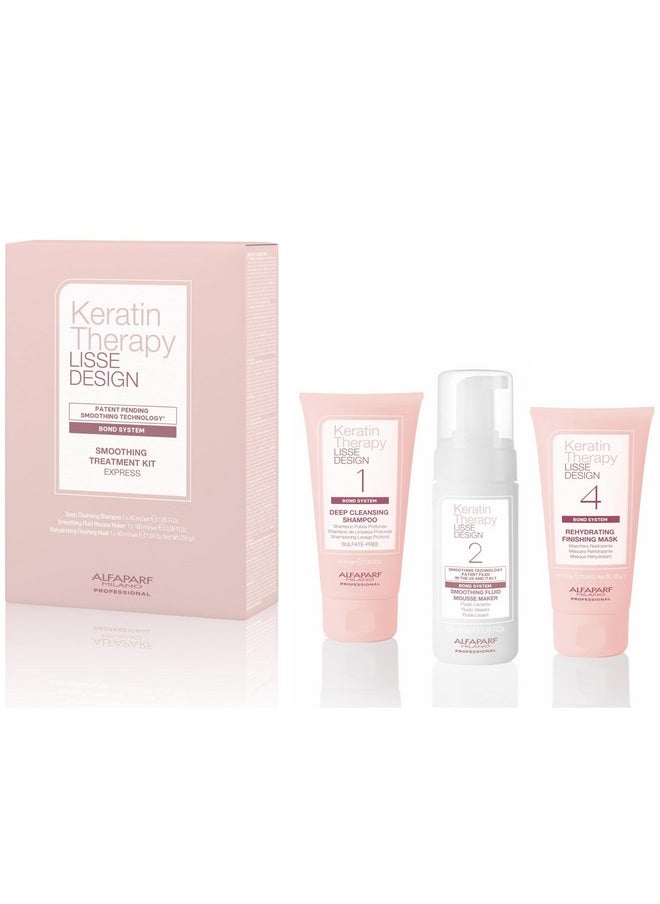Alfaparf Milano At Home Keratin Hair Treatment - Keratin Therapy Lisse Design Express Brazilian Keratin Treatment - Hair Straightening and Smoothing - Formaldehyde Free - Sulfate Free