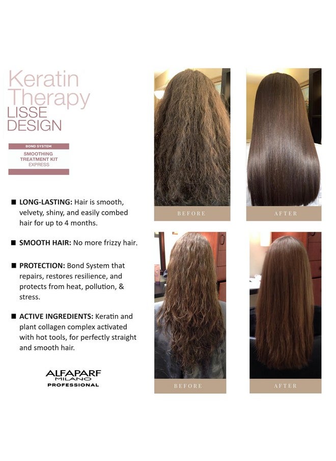 Alfaparf Milano At Home Keratin Hair Treatment - Keratin Therapy Lisse Design Express Brazilian Keratin Treatment - Hair Straightening and Smoothing - Formaldehyde Free - Sulfate Free