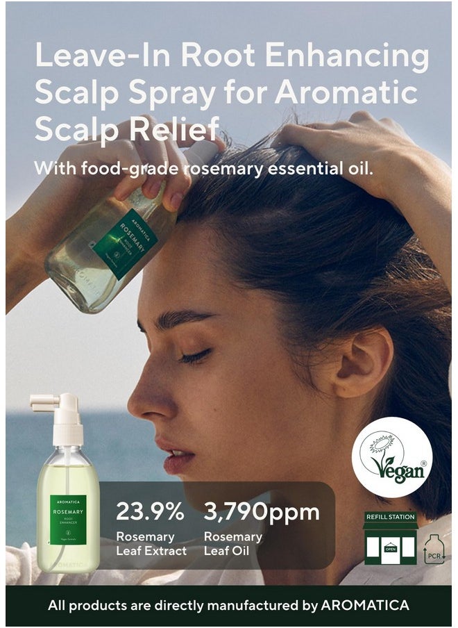 AROMATICA Rosemary Scalp Strengthening Enhancer Duo Set - Scalp Serum For Hair Growth & Itchy Scalp Treatment with Rosemary Oil | Dandruff Treatment And Oily Scalp Moisturizer
