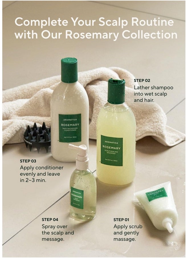 AROMATICA Rosemary Scalp Strengthening Enhancer Duo Set - Scalp Serum For Hair Growth & Itchy Scalp Treatment with Rosemary Oil | Dandruff Treatment And Oily Scalp Moisturizer