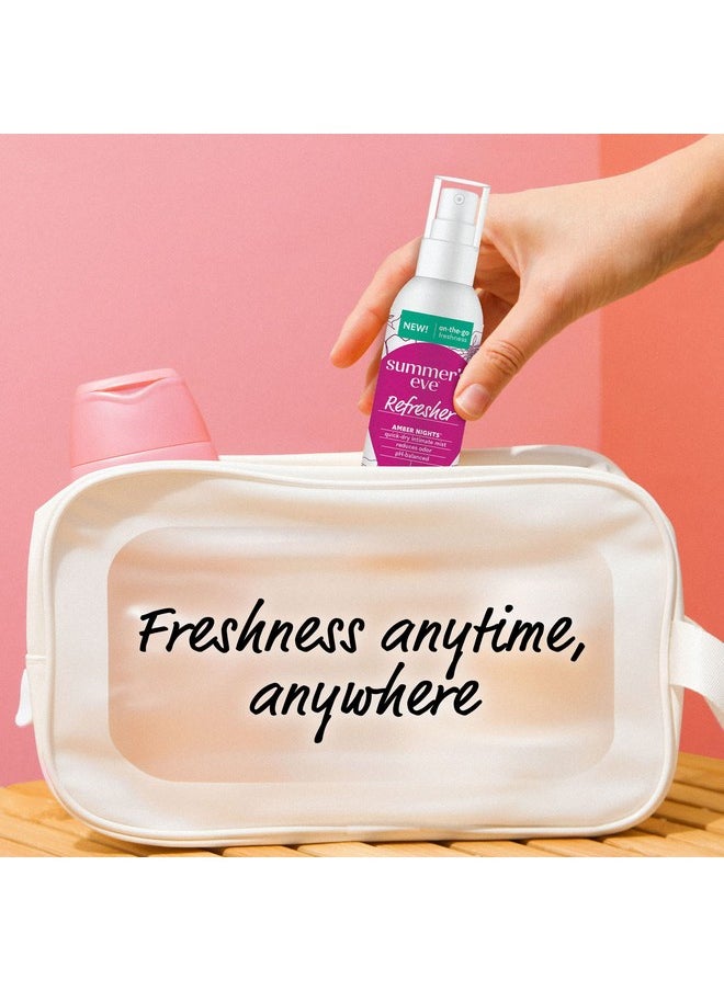 Summer's Eve Refresher Mist, Feminine Spray Reduces Odor, Amber Nights, Body Spray for Women, 1.89 Oz Bottle