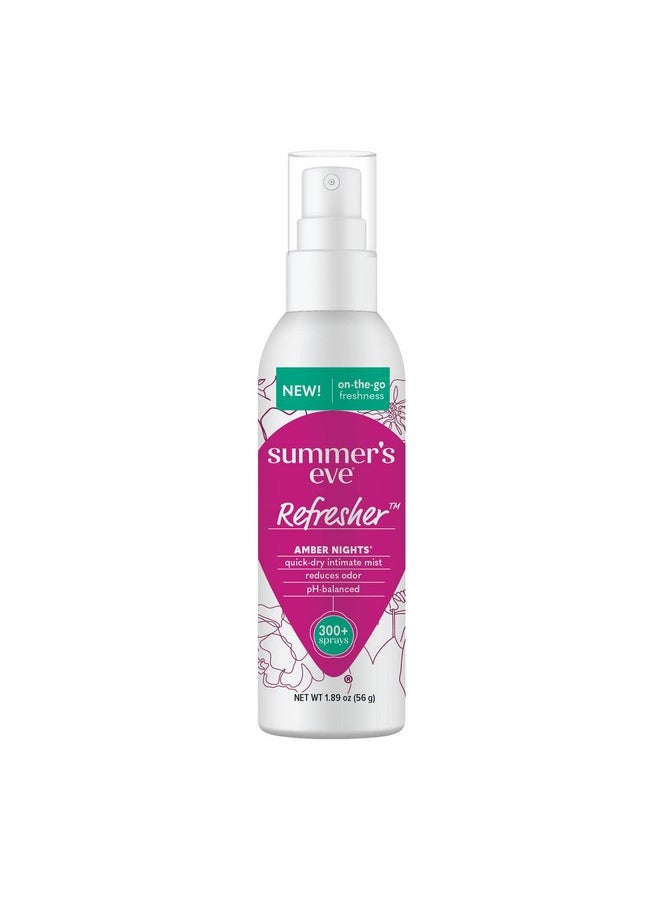Summer's Eve Refresher Mist, Feminine Spray Reduces Odor, Amber Nights, Body Spray for Women, 1.89 Oz Bottle