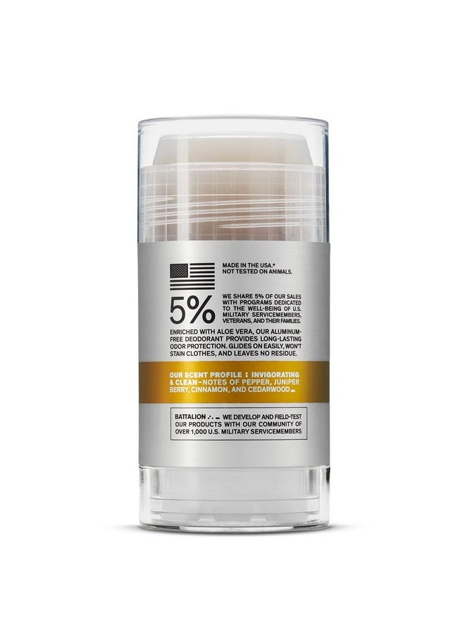 Aluminum-Free Deodorant for Men by Bravo Sierra, 2-Pack - Contains Natural Ingredients - Long Lasting All-Day Odor and Sweat Protection - Grapefruit & Musk, 3.2 oz - Paraben-Free, Vegan & Cruelty-Free