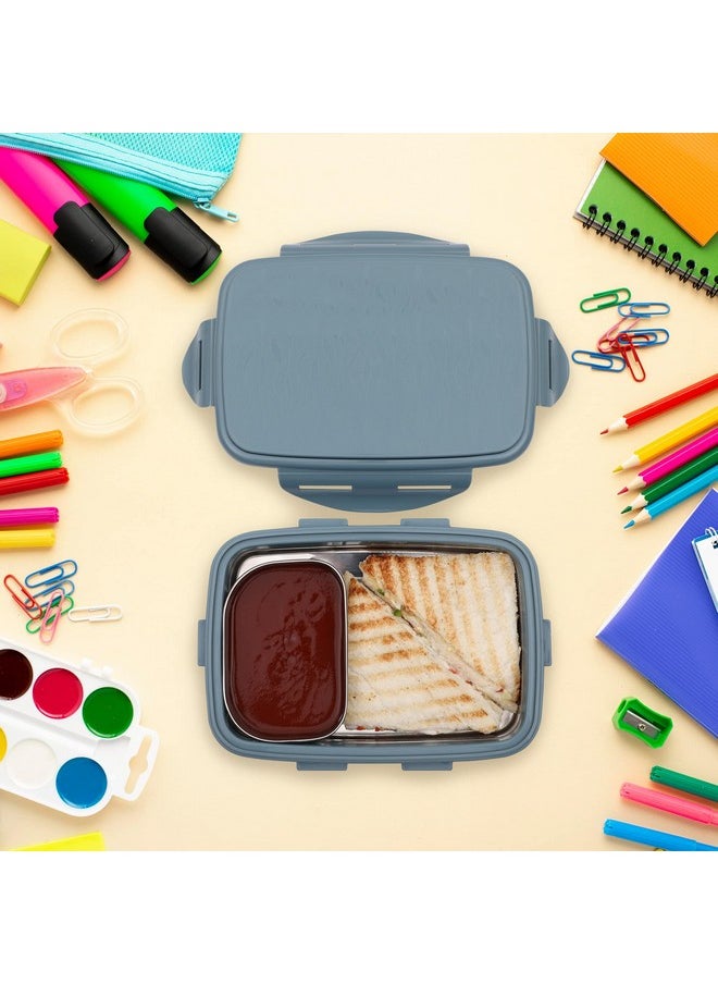 JAYPEE Stainless Steel Insulated Lunch Box Wavesteel Sr. Peacock Plum, 600 ml, Airtight Tiffin Box for School Kids |Spillproof with Silicon Seal |Food Grade | BPA Free
