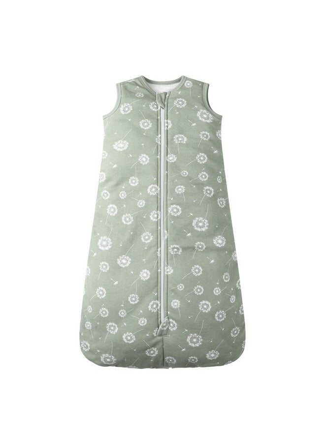 Owlivia Baby Sleep Sack Organic Cotton Sleeping Bag with- 2.5tog Sleeping Bag with 2-Way Zipper, Boys Girls Swaddle Transition Sleep Sack (2.5tog Green Dandelion, 18-24 Months)