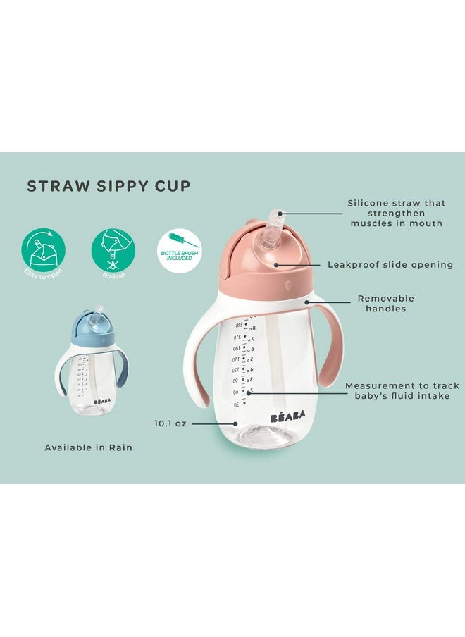 Straw Sippy Cup, Sippy Cup With Removable Handles, Sippy Cup With Straw, Baby Straw Cup, Toddler Cup, Toddler Straw Cups, 8+ Months, 10 Oz, Rose