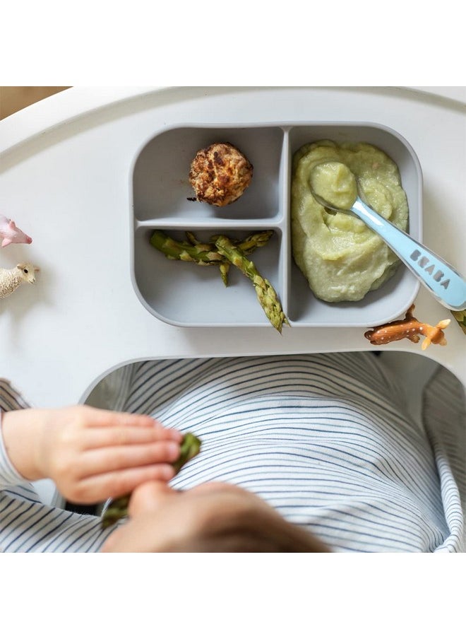 Silicone Suction Plates For Baby, Made With High Grade Food Safe Silicone, Toddler Plates, Toddler Dishes, Silicone Baby Plates With Suction Bottom, Incl. Plate & Silicone Spoon, Rose