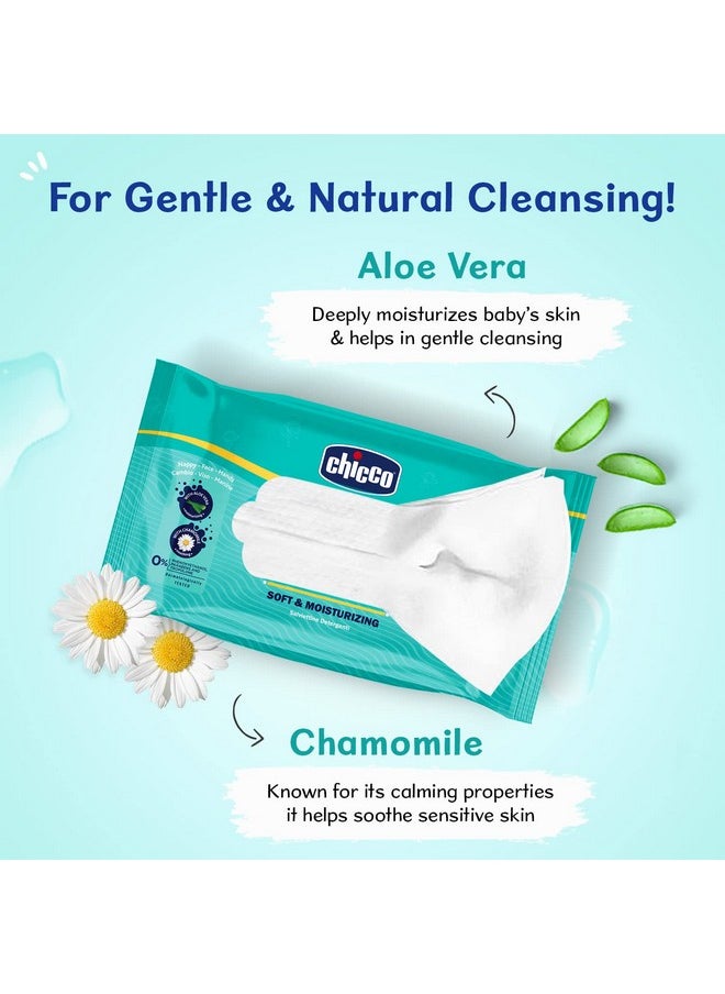 Soft Cleansing Wet Baby Wipes, Ideal For Nappy, Face And Hand, Dermatologically Tested, Paraben Free, Sticker Pack Of 6 (72 Sheets Per Pack) 432 Pcs