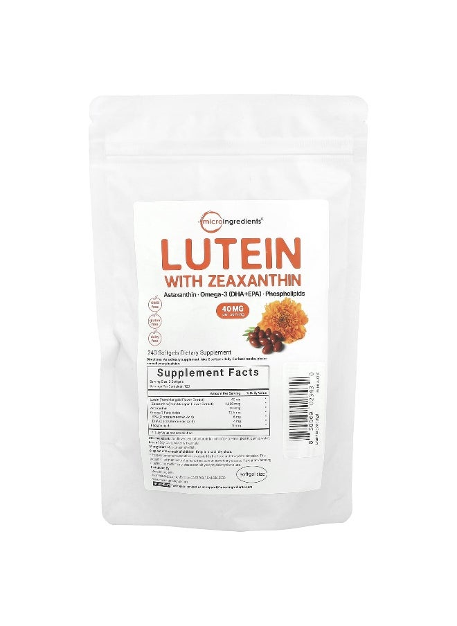 Micro Ingredients, Lutein With  Zeaxanthin, 240 Softgels