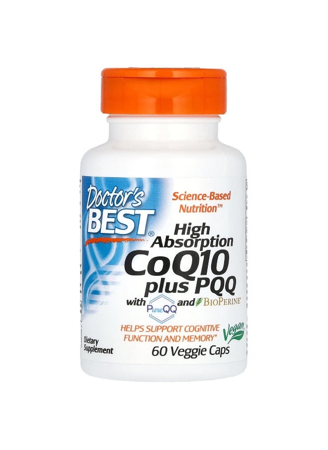 Doctor's Best, High Absorption CoQ10 Plus PQQ , 60 Veggie Caps