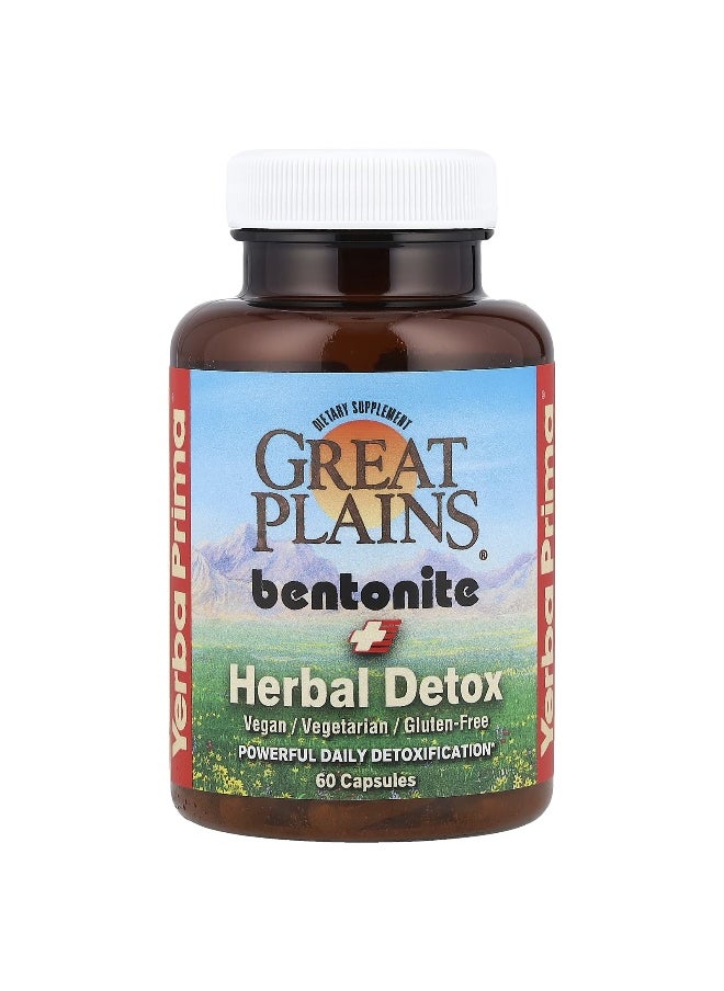 Yerba Prima, Great Plains® Bentonite + Herbal Detox, 60 Capsules