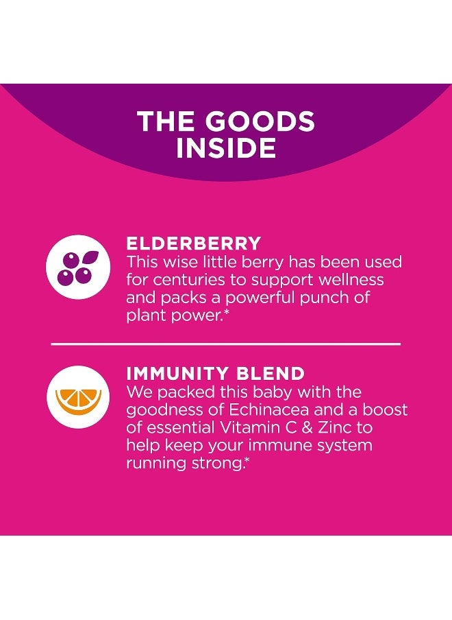 Olly Gummy Active Immunity+Elderberry, 45 Gummies (1 Pack), Berry Flavor