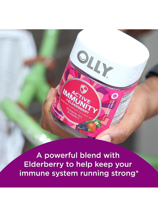 Olly Gummy Active Immunity+Elderberry, 45 Gummies (1 Pack), Berry Flavor