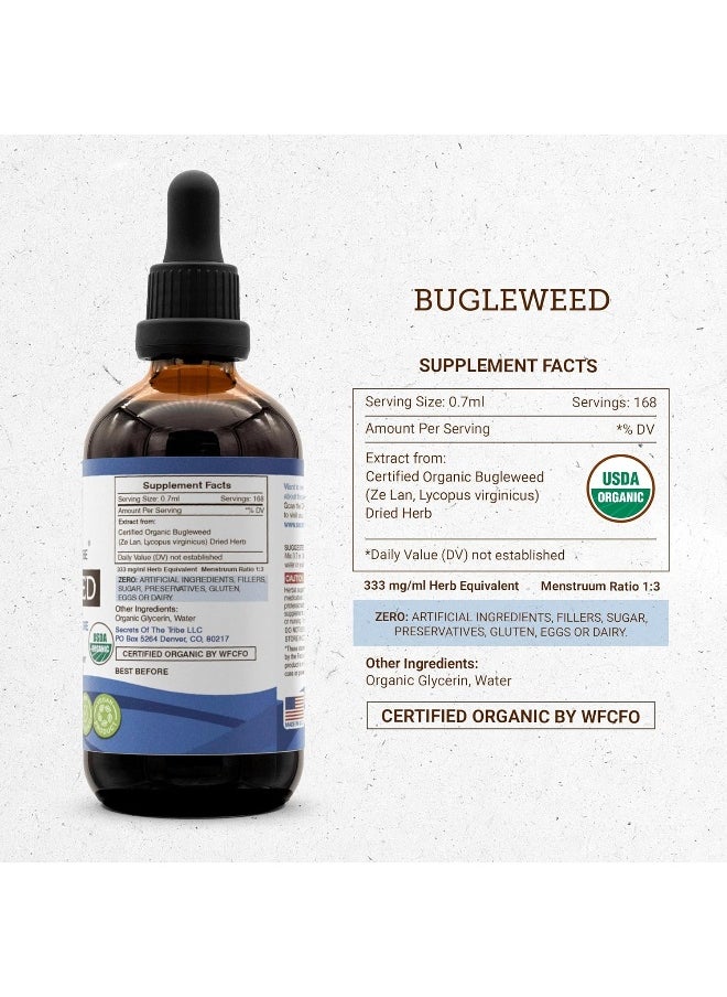 Secrets Of The Tribe - Bugleweed Tincture Alcohol-Free Extract, Organic Bugleweed (Ze LAN, Lycopus Virginicus) Dried Herb (4 FL OZ)