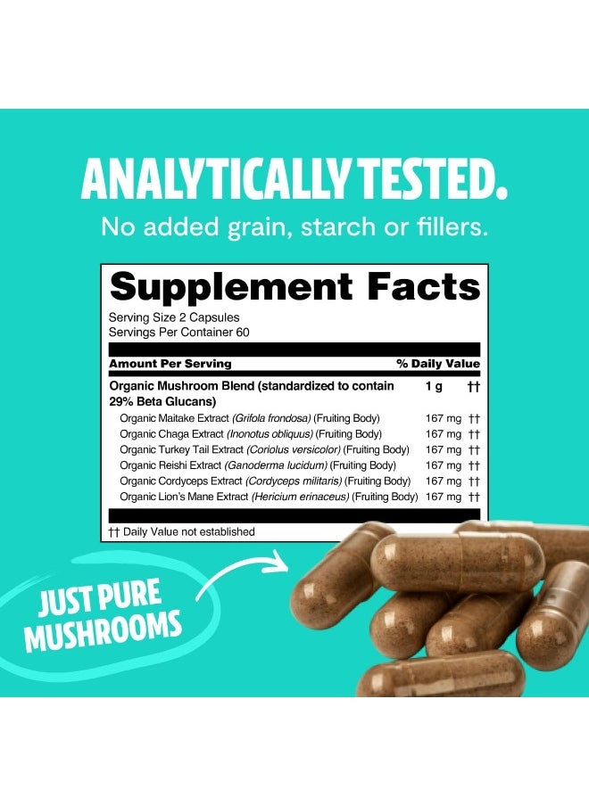 Thrive 6 Powerful Mushroom Extract - 120 Capsules