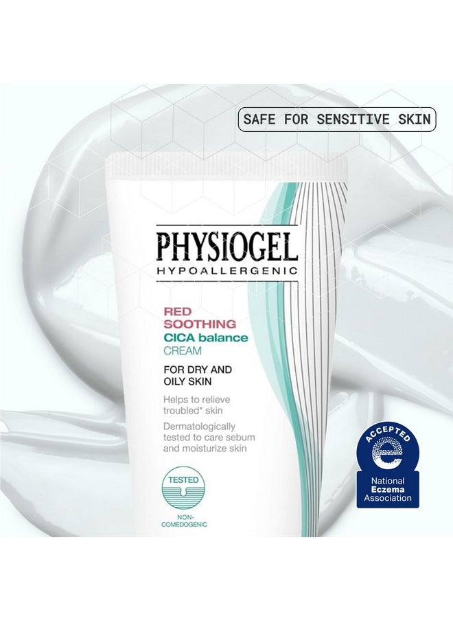 Physiogel Red Soothing Cica Balance Face Cream Moisturizer for Men & Women - Manages Skin Troubles, Soothes Irritation & Redness while Controlling Sebum - Cica, PEA, Niacinamide, Panthenol