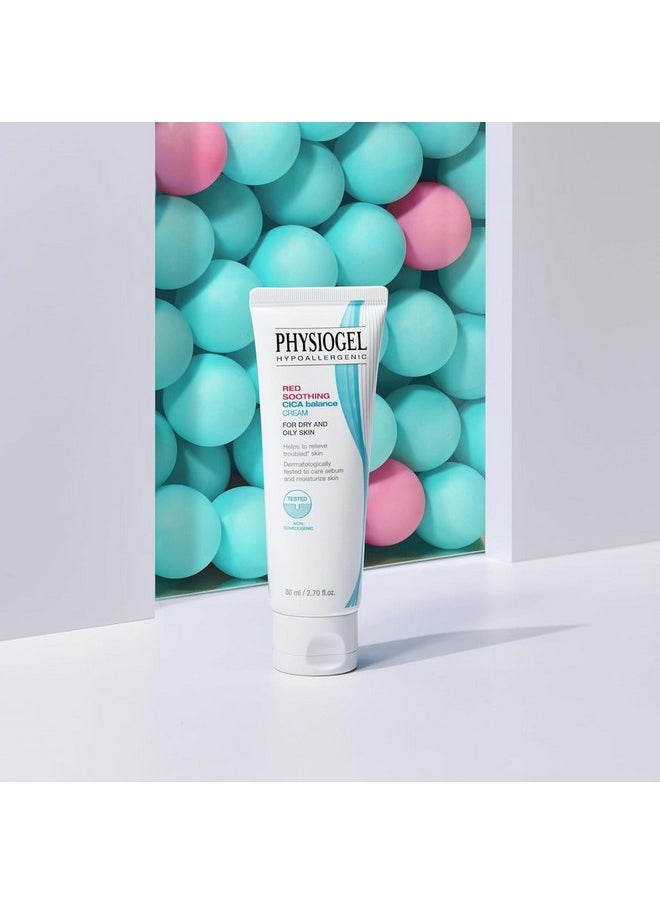 Physiogel Red Soothing Cica Balance Face Cream Moisturizer for Men & Women - Manages Skin Troubles, Soothes Irritation & Redness while Controlling Sebum - Cica, PEA, Niacinamide, Panthenol