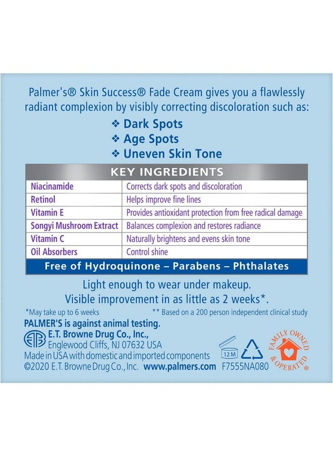 Palmer's Skin Success Eventone Fade Cream for Oily Skin, 2.7 Fl Oz