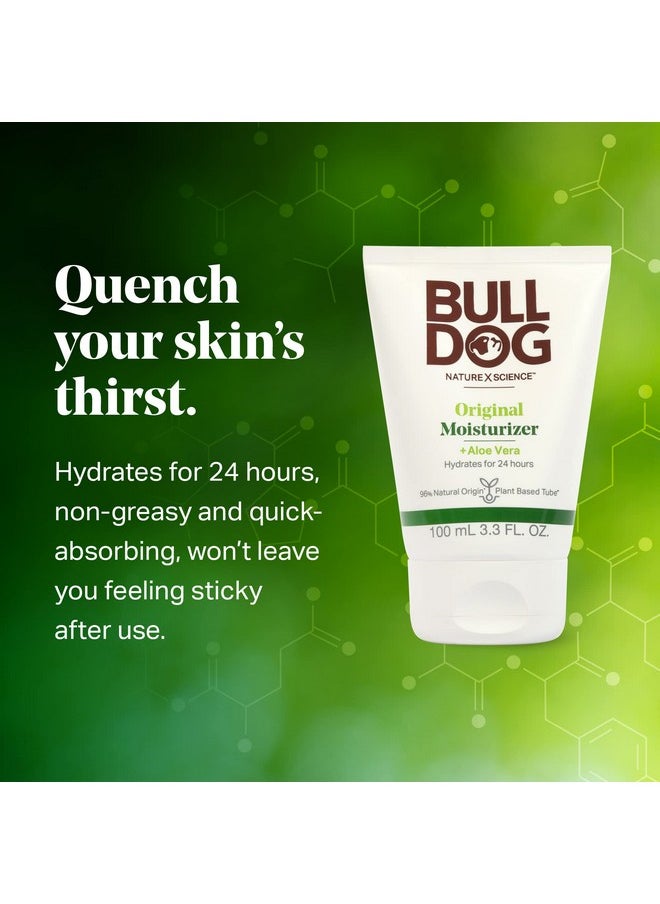 Bulldog Mens Skincare and Grooming Original Facial Moisturizer, 3.3 Fluid Ounce - Pack of 2