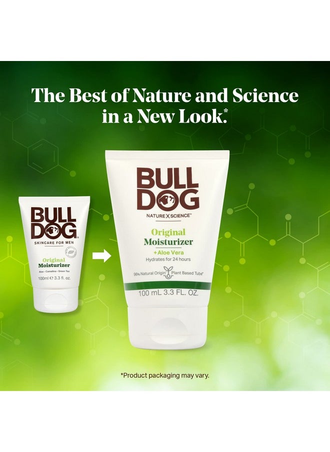 Bulldog Mens Skincare and Grooming Original Facial Moisturizer, 3.3 Fluid Ounce - Pack of 2