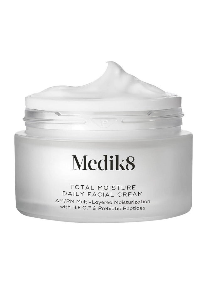 Medik8 Total Moisture Daily Facial Cream - Hydrating Peptide Face Moisturizer with Hyaluronic Acid - Plumps Skin - Supports Skin Barrier - 1.6 oz