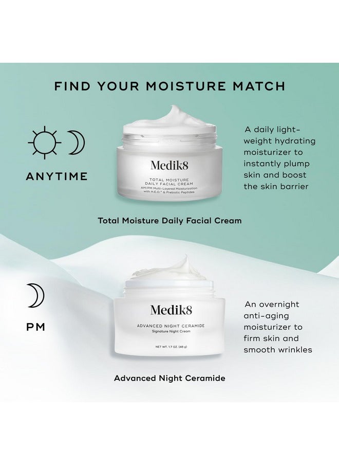 Medik8 Total Moisture Daily Facial Cream - Hydrating Peptide Face Moisturizer with Hyaluronic Acid - Plumps Skin - Supports Skin Barrier - 1.6 oz