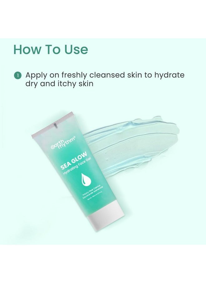 Earth Rhythm Sea Glow Gel Oil Free Lightweight Face Gel, For Intense Hydration, Non Sticky For Dry & Dull Skin, Men & Women- 100g