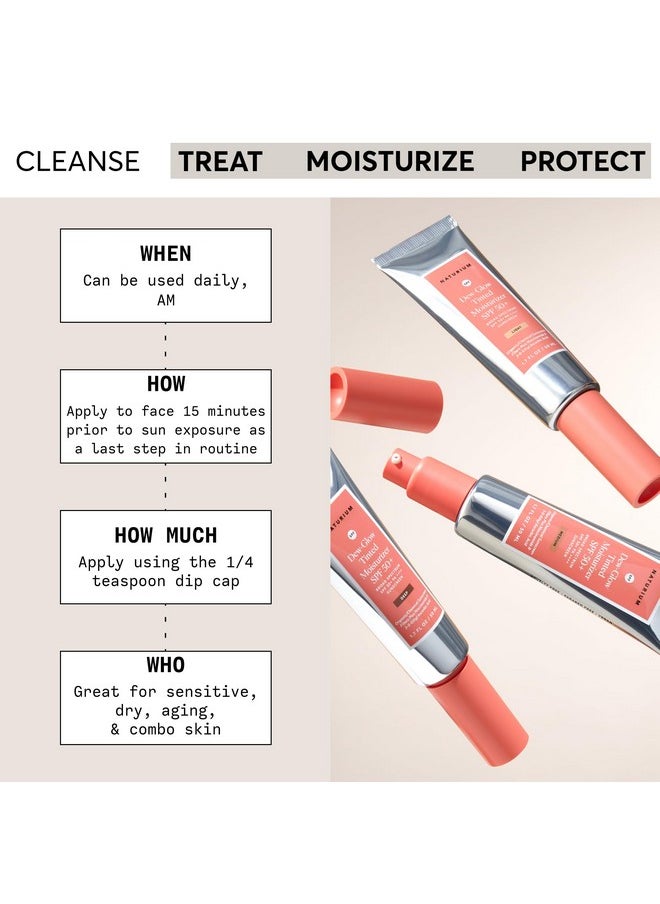 Naturium Dew-Glow Tinted Moisturizer SPF 50+ Light, Daily Moisturizing Sunscreen & Face Primer with Tint, Skin Protector with Dewy Finish, 1.7 oz